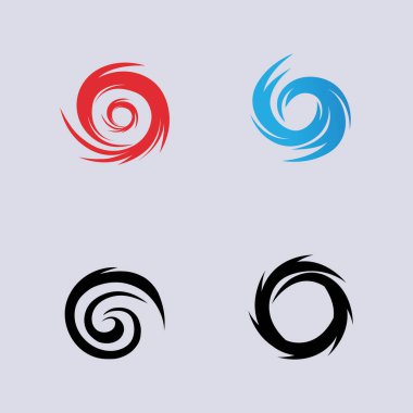 Kasırga logosu seti ve sembol ikonu çizim vektör şirketi