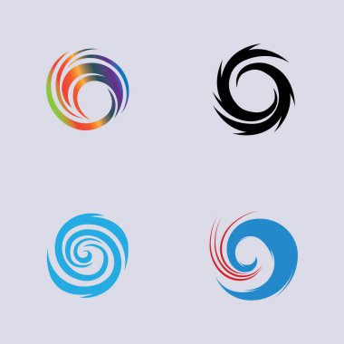 Kasırga logosu seti ve sembol ikonu çizim vektör şirketi