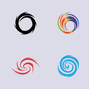 Kasırga logosu seti ve sembol ikonu çizim vektör şirketi