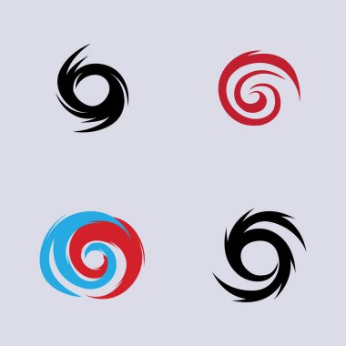 Kasırga logosu seti ve sembol ikonu çizim vektör şirketi