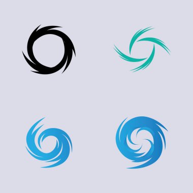 Kasırga logosu seti ve sembol ikonu çizim vektör şirketi