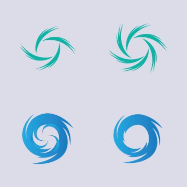 Kasırga logosu seti ve sembol ikonu çizim vektör şirketi