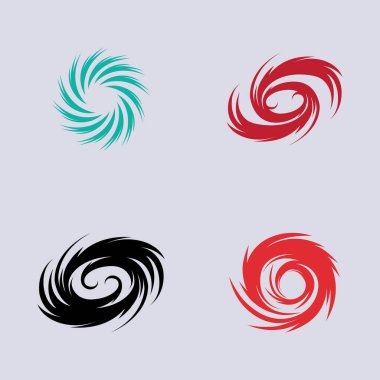 Kasırga logosu seti ve sembol ikonu çizim vektör şirketi