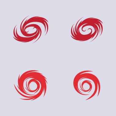 Kasırga logosu seti ve sembol ikonu çizim vektör şirketi