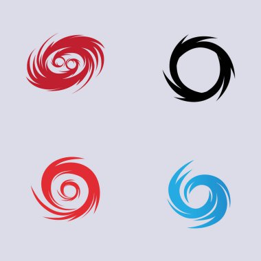Kasırga logosu seti ve sembol ikonu çizim vektör şirketi
