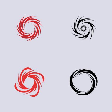 Kasırga logosu seti ve sembol ikonu çizim vektör şirketi