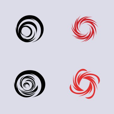 Kasırga logosu seti ve sembol ikonu çizim vektör şirketi