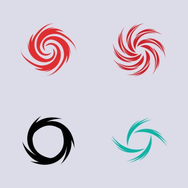 Kasırga logosu seti ve sembol ikonu çizim vektör şirketi