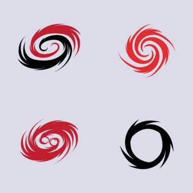 Kasırga logosu seti ve sembol ikonu çizim vektör şirketi