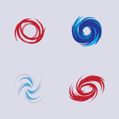 Kasırga logosu seti ve sembol ikonu çizim vektör şirketi
