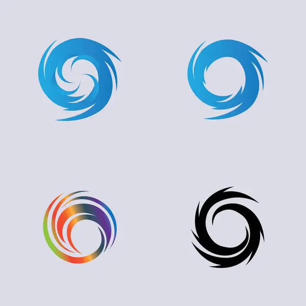 Set Hurricane Logo Symbol Icon Illustration Vector Company — Stock Vector