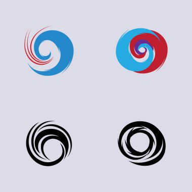 Kasırga logosu seti ve sembol ikonu çizim vektör şirketi