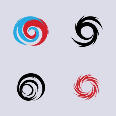 Kasırga logosu seti ve sembol ikonu çizim vektör şirketi