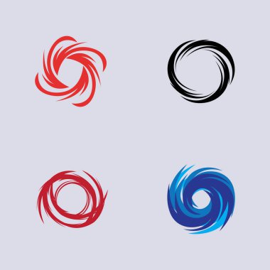 Kasırga logosu seti ve sembol ikonu çizim vektör şirketi