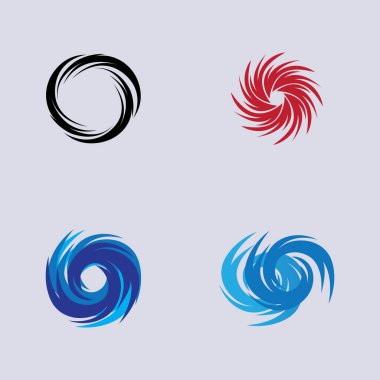 Kasırga logosu seti ve sembol ikonu çizim vektör şirketi
