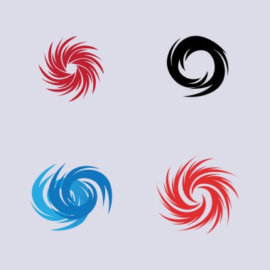 Kasırga logosu seti ve sembol ikonu çizim vektör şirketi