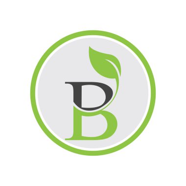 B harfi logo tasarım şablonu mağaza markalaşması, şirket, iş için mükemmel, dairesel gri arka planda izole