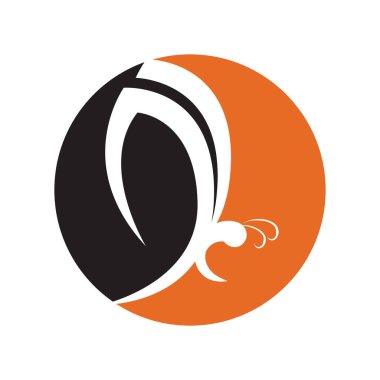 Basit Kelebek logo şablonu vektör resimleme