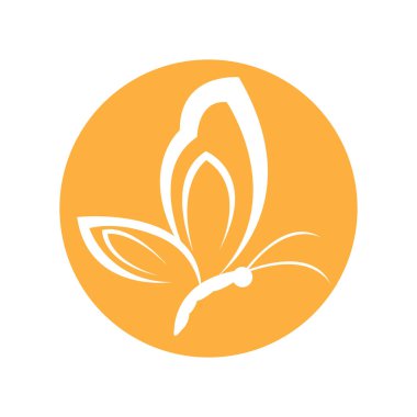 Basit Kelebek logo şablonu vektör resimleme