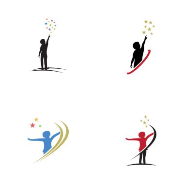 Basit bir stili olan çocuk rüya logosu.