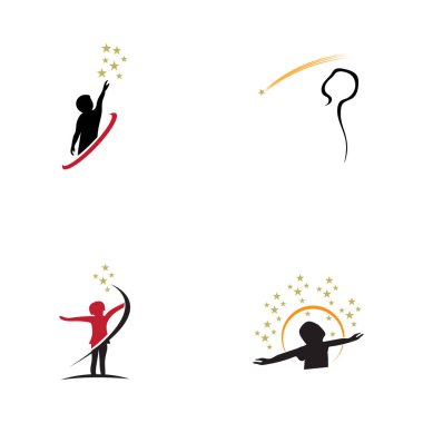 Basit bir stili olan çocuk rüya logosu.