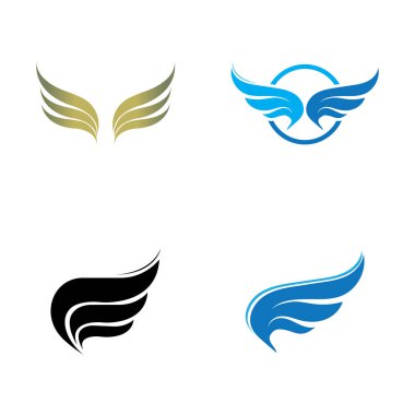 Kanat logo ikonu vektör resimleme şablonu seti