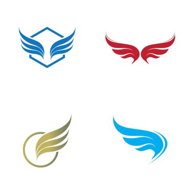 Kanat logo ikonu vektör resimleme şablonu seti