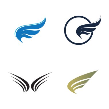 Kanat logo ikonu vektör resimleme şablonu seti