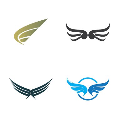 Kanat logo ikonu vektör resimleme şablonu seti