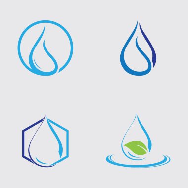 Su Damlası Logo Şablonu Vektör Çizim Dizaynı