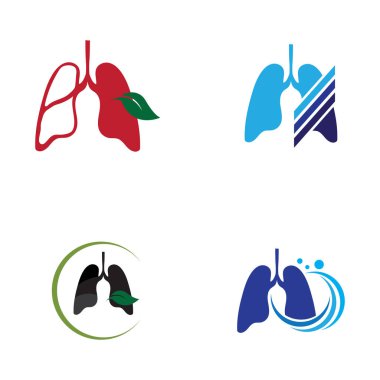 Basit bir koleksiyon Akciğerler Tıbbi yapı logosu ve sembol simgesi