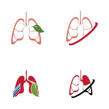 Basit bir koleksiyon Akciğerler Tıbbi yapı logosu ve sembol simgesi