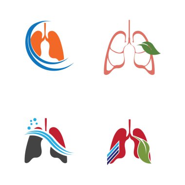 Basit bir koleksiyon Akciğerler Tıbbi yapı logosu ve sembol simgesi