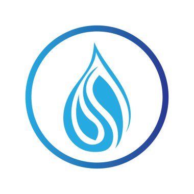 Beyaz arkaplanda basit bir su damlası logosu ve sembol