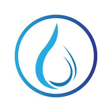 Beyaz arkaplanda basit bir su damlası logosu ve sembol