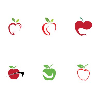 Basit Apple vektör illüstrasyon tasarım logo şablonu