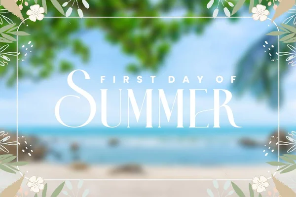 first day of summer Holiday concept. Template for background, banner, card, poster, t-shirt with text inscription