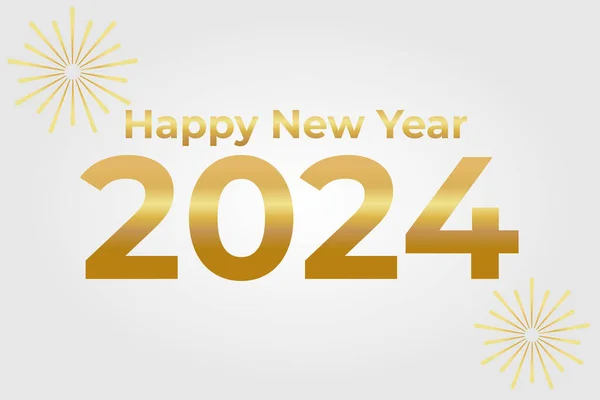 stock vector 2024 Happy New Year Design In Elegant Golden Look