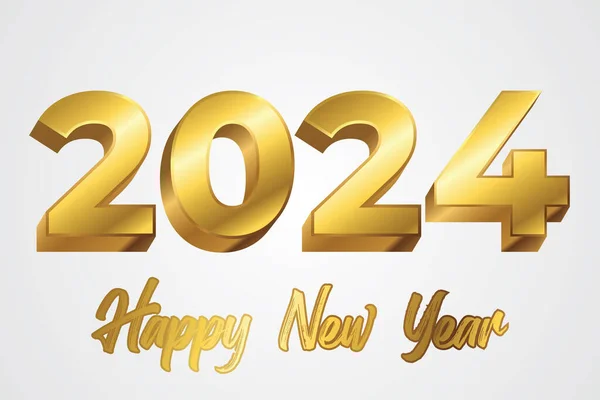 2024 Happy New Year Design Dans Look Doré Élégant Illustrations De Stock Libres De Droits