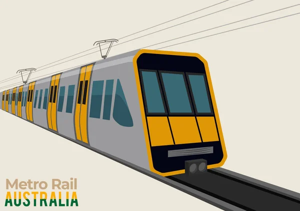 Metro Demiryolu Avustralya Vektör Llüstrasyonu — Stok Vektör