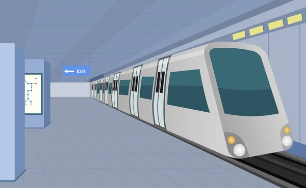 Metro Kolejowe Platformie Wektor Ilustracja — Wektor stockowy
