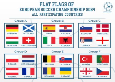 24 katılımcı ülkenin Euro 2024 düz bayrakları