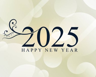 2025 Bokeh arkaplanlı mutlu yeni yıl tasarımı