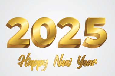 2025 altın metin ve parlak arkaplan ile mutlu yeni yıl tasarımı