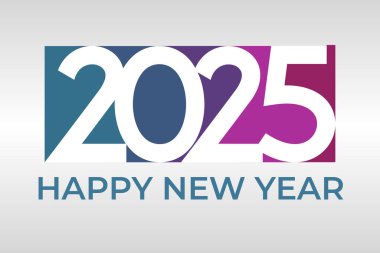  Fırça efektli 2025 mutlu yeni yıl tasarımı