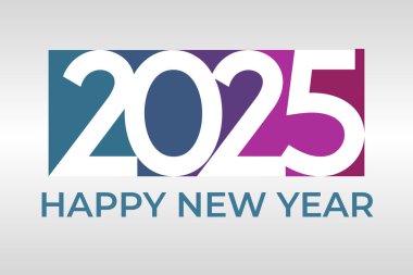  2025 happy new year design with brush effect clipart