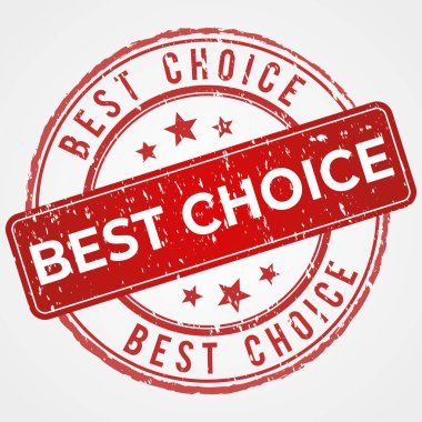 Grunge görünümlü kırmızı en iyi seçim rozeti