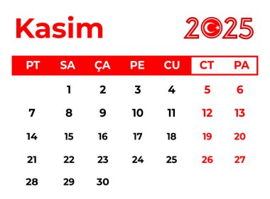 Eylül 2025 Aylık takvim tasarımı temiz görünüm