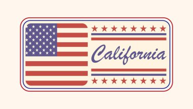 Kaliforniya Tipografisi ile Retro American Flag
