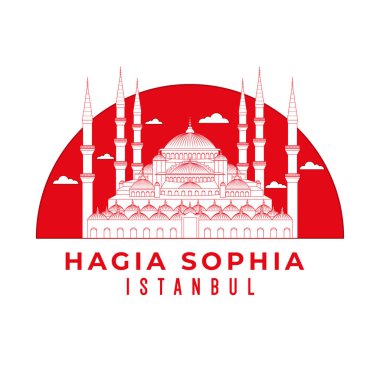 Ayasofya Sofya İstanbul İkoniç Mimari Tarihi Taşı Vektörü